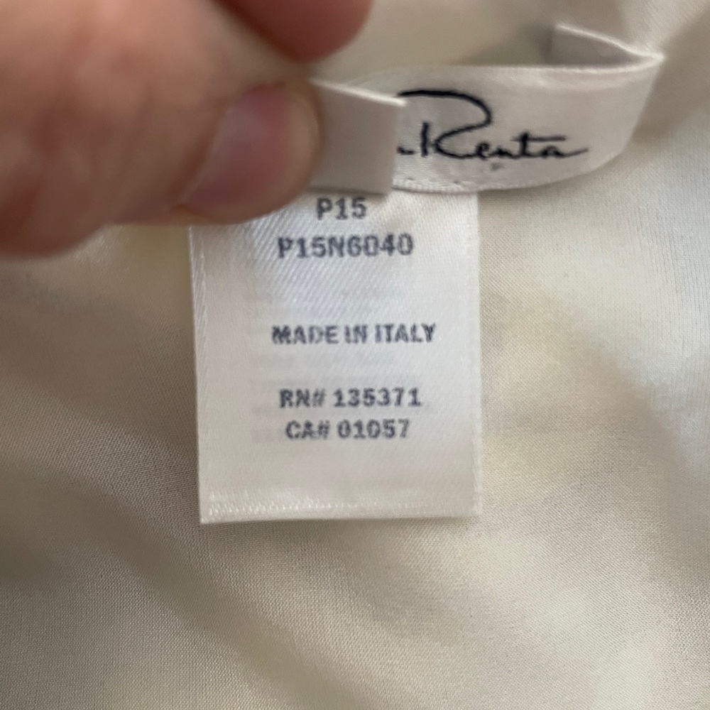 Oscar de la Renta White Midi Dress with Multicolor Floral Print - Picture 5 of 12